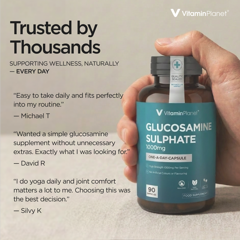 Glucosamine Sulphate 1000mg, Advanced 2KCl Formula, 90 Capsules, 3 Month Supply