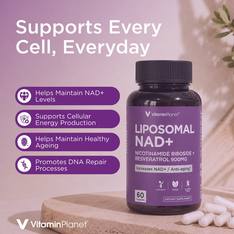 Vitamin Planet Liposomal NAD+ 900mg with NR, Quercetin & Resveratrol - 100 Capsules