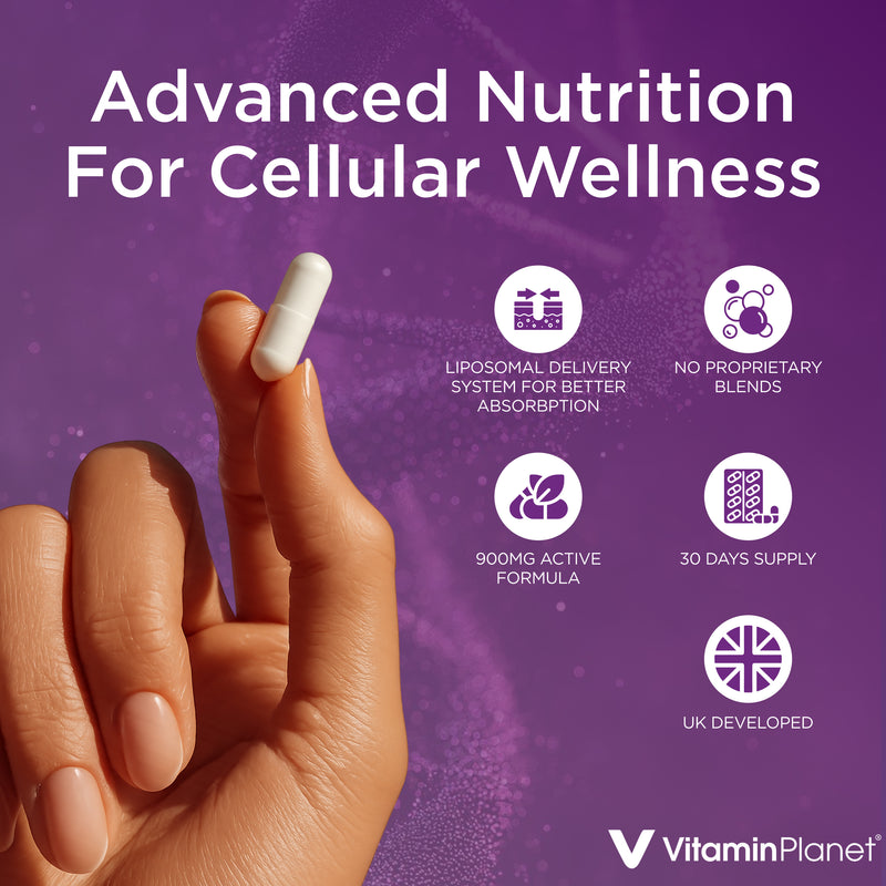 Vitamin Planet Liposomal NAD+ 900mg with NR, Quercetin & Resveratrol, 60 Capsules