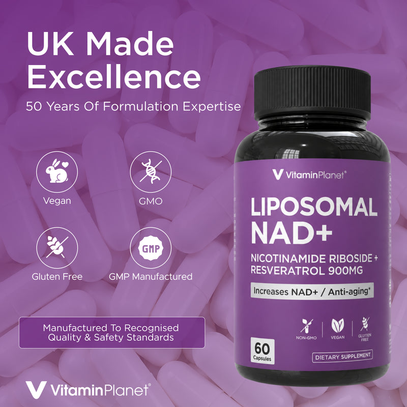 Vitamin Planet Liposomal NAD+ 900mg with NR, Quercetin & Resveratrol - 100 Capsules