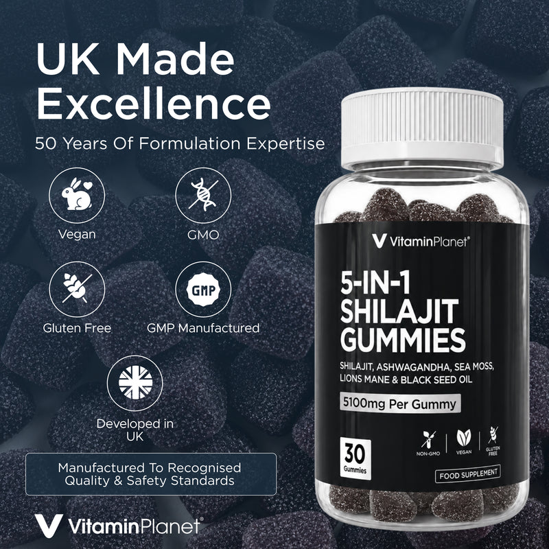 VitaminPlanet 5-in-1 Shilajit Gummies 5100mg - 30 Gummies