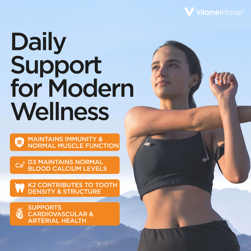 Vitamin D3 & K2 (MK-7), 4000IU + 200mcg, 365 Tablets, 1-Year Supply, Vegan