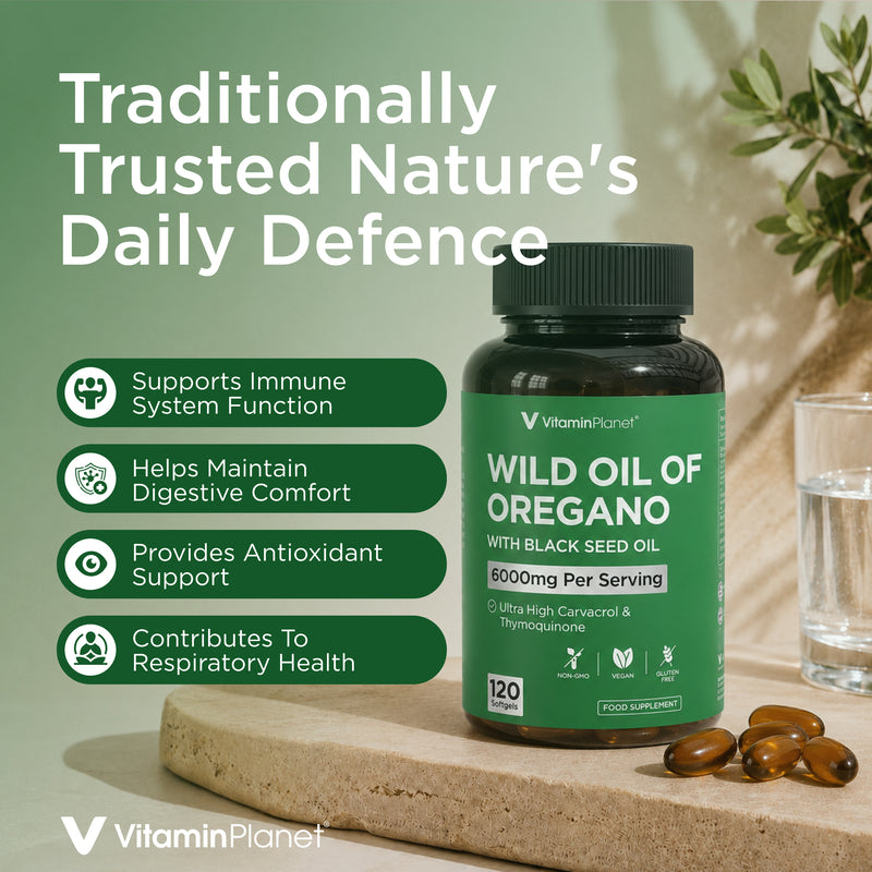 Vitamin Planet Wild Oregano Oil 6000mg Softgels with Black Seed Oil - 120 Capsules