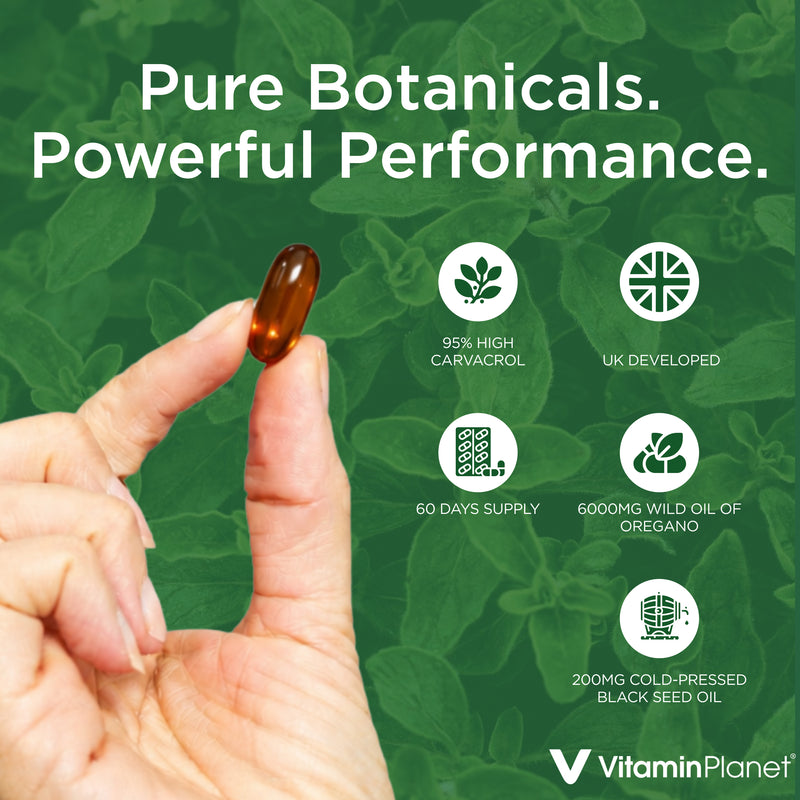 Vitamin Planet Wild Oregano Oil 6000mg Softgels with Black Seed Oil, 120 Capsules