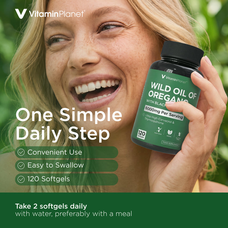 Vitamin Planet Wild Oregano Oil 6000mg Softgels with Black Seed Oil - 120 Capsules