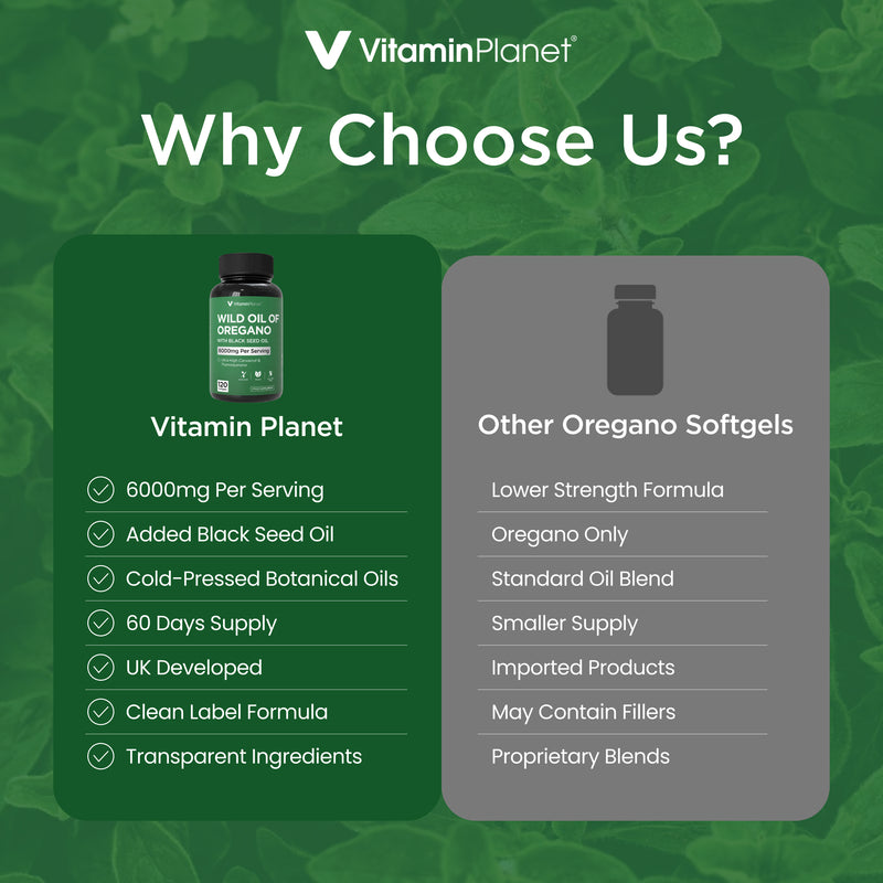 Vitamin Planet Wild Oregano Oil 6000mg Softgels with Black Seed Oil - 120 Capsules