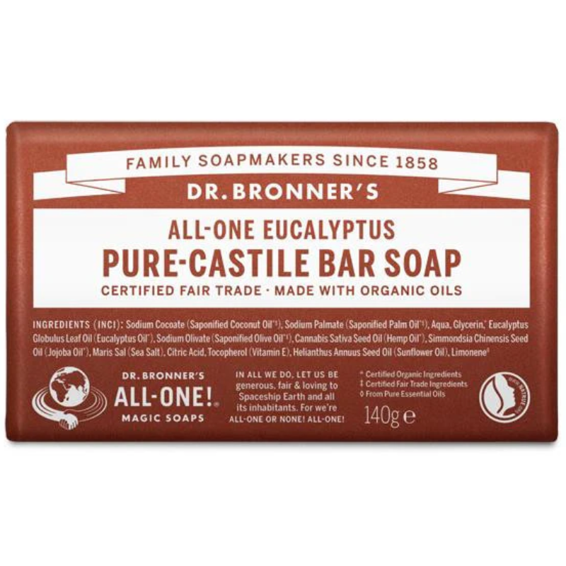 Dr Bronner Organic Eucalyptus Soap Bar - 140g