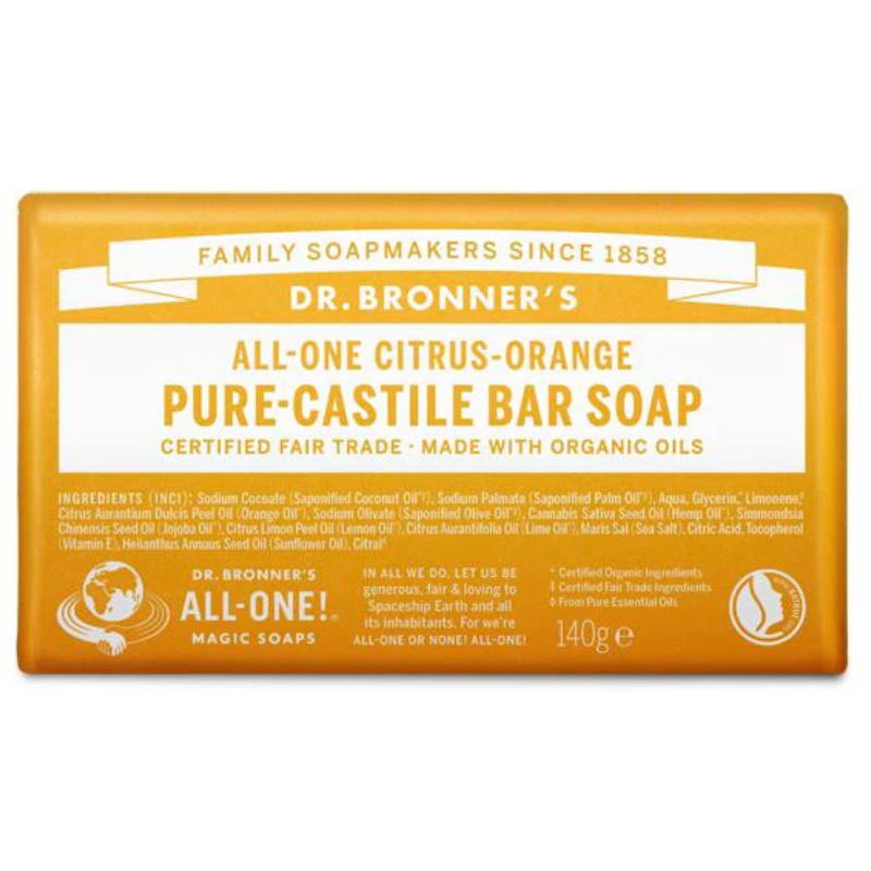 Dr Bronner Organic Citrus Soap Bar - 140g