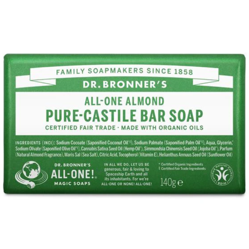 Dr Bronner Organic Almond Soap Bar - 140g