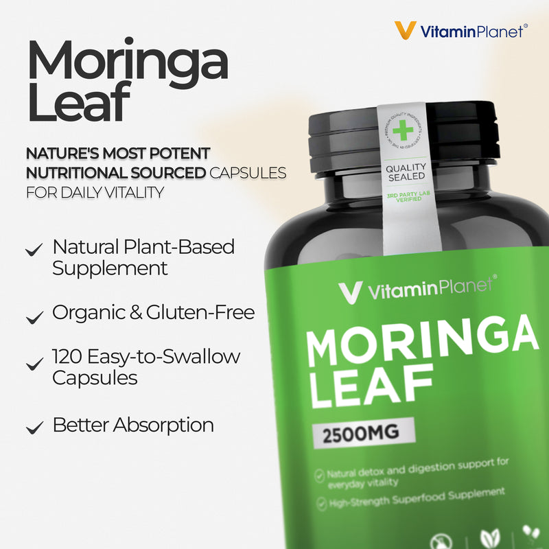 Organic Moringa Leaf 2500mg - 120 Capsules