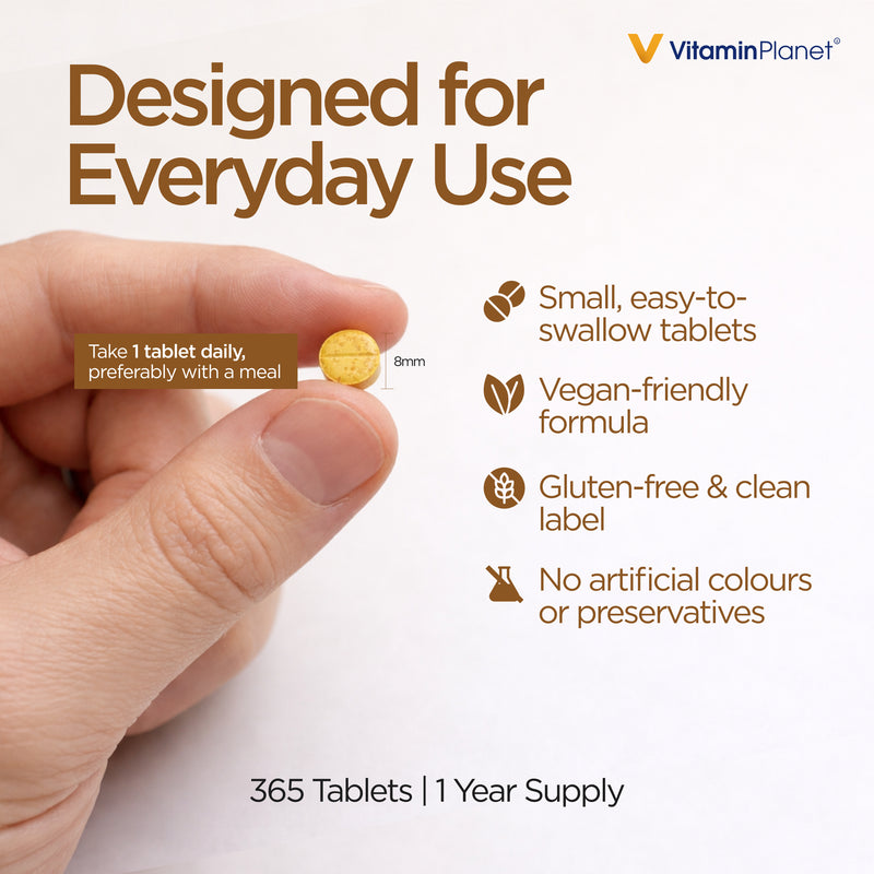 Organic Turmeric with Ginger & Black Pepper – 365 Tablets, 1 Year Supply