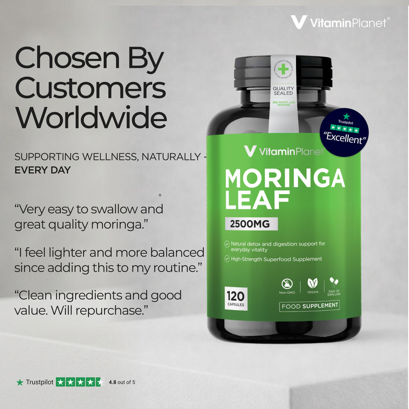 Organic Moringa Leaf 2500mg - 120 Capsules