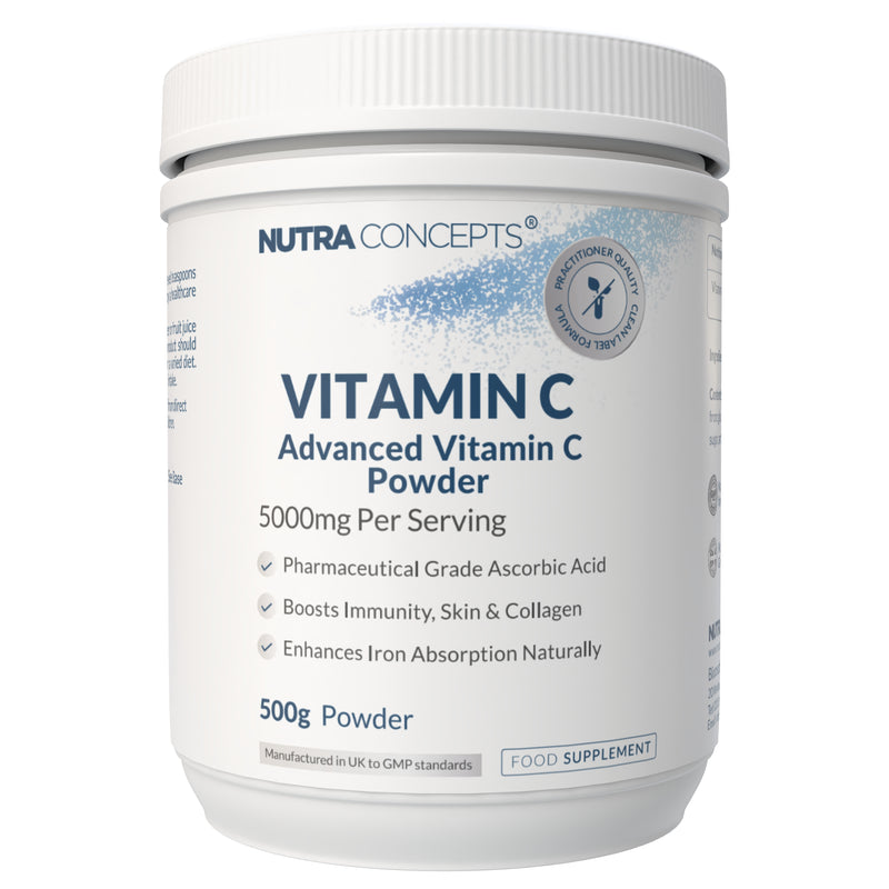 Nutraconcepts 5000mg Vitamin C Powder - Pure Ascorbic Acid - 500g