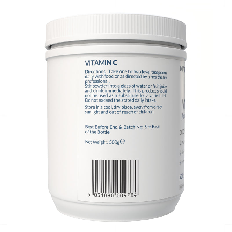 Nutraconcepts 5000mg Vitamin C Powder - Pure Ascorbic Acid - 500g