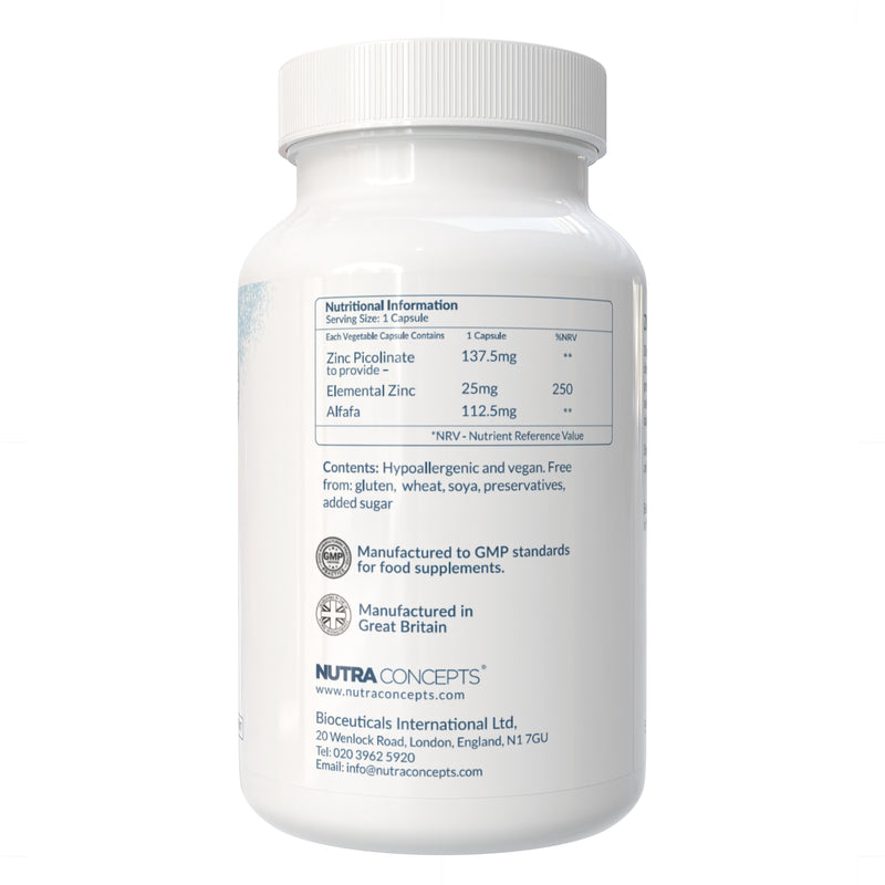 Zinc Picolinate High Potency Immune & Prostate Support - 60 Capsules