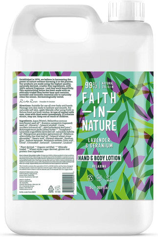 Faith in Nature Lavender & Geranium Hand & Body Lotion - 5L