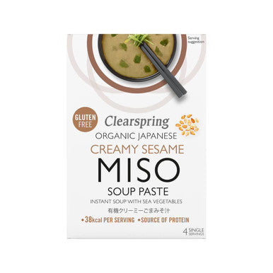 Clearspring Organic Japanese Creamy Sesame Instant Miso Soup - 4 Sachets