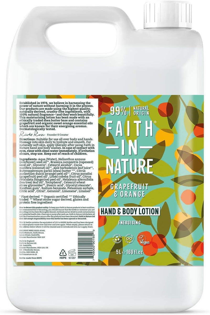 Faith in Nature Grapefruit & Orange Hand & Body Lotion - 5L