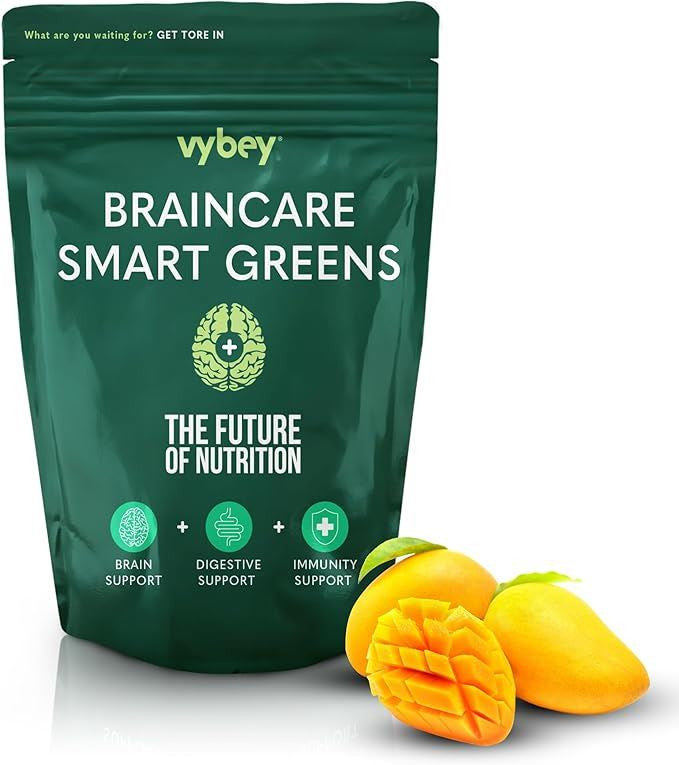 Vybey Plant Based Braincare Smart Greens Mango - 360g
