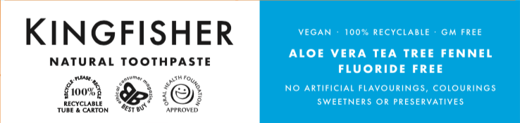 Kingfisher Toothpaste - Aloe Vera Tea Tree Fennel (Fluoride Free) - 100ml