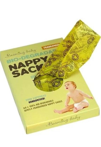 Beaming Baby Bio-degradable Nappy Sacks Fragranced - 60 Pcs