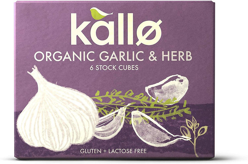 Kallo Organic Garlic & Herb 6 Stock Cubes - 66g