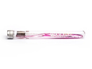 Nano-b Antibacterial Gold & Charcoal Toothbrush - Pink