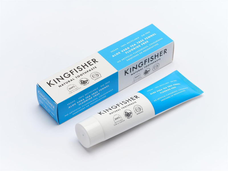 Kingfisher Toothpaste - Aloe Vera Tea Tree Fennel (Fluoride Free) - 100ml