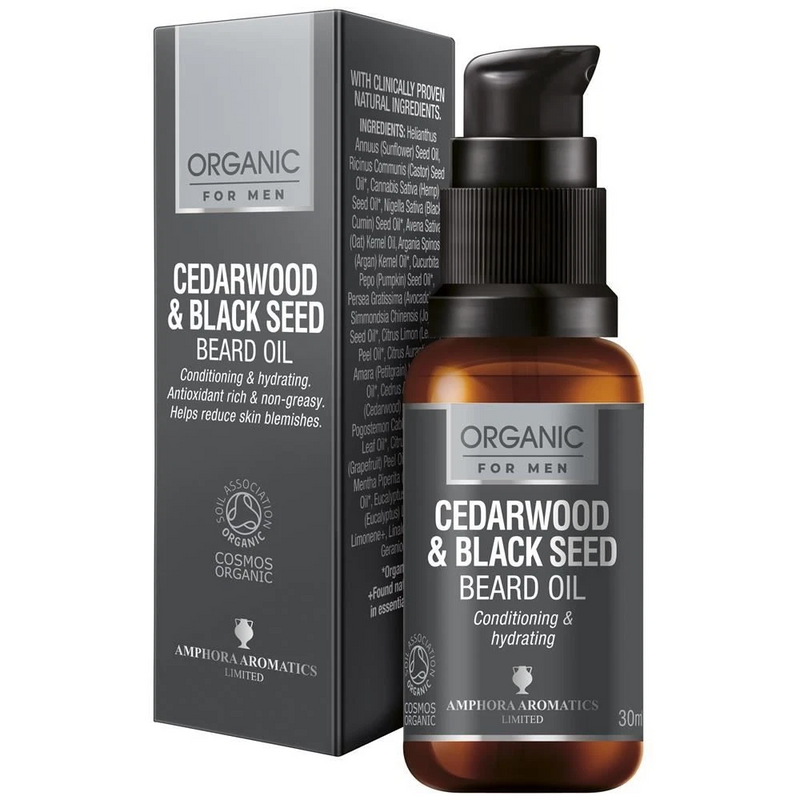 Amphora Aromatics Cedarwood & Black Seed Beard Oil COSMOS Organic - 30ml