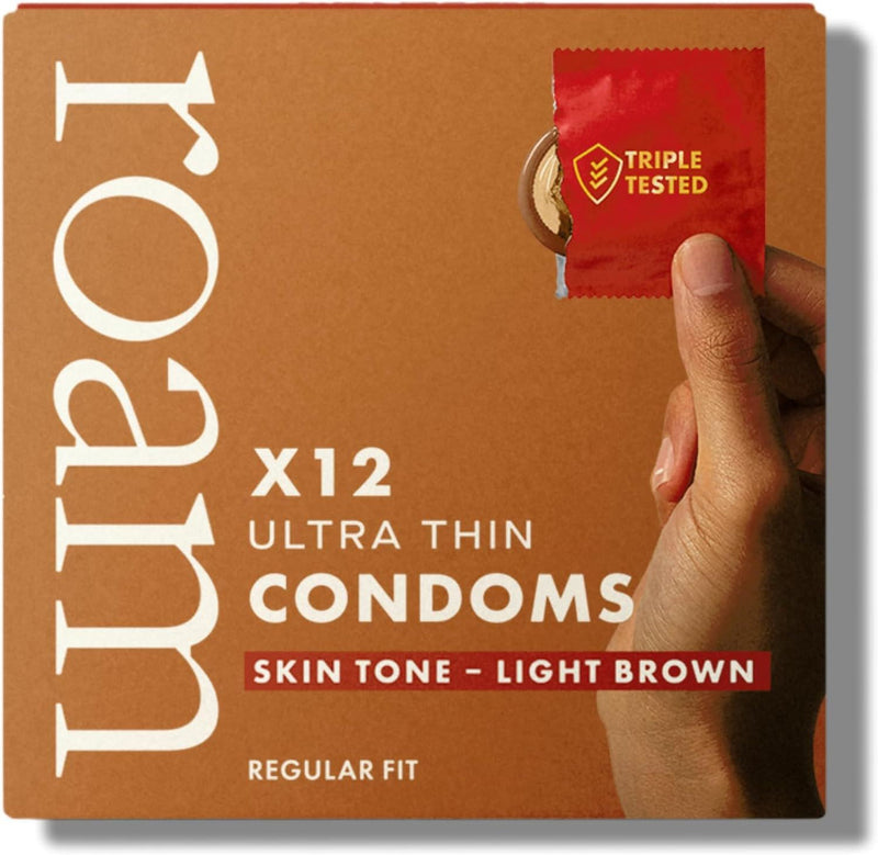 Roam Skin Tone Condoms - 12x Light Brown