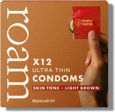Roam Skin Tone Condoms - 12x Light Brown