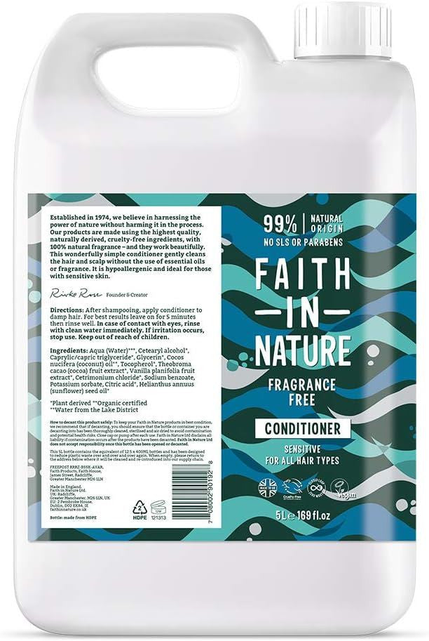 Faith in Nature Fragrance Free Conditioner - 5L