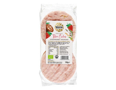 Biona Organic Strawberry Yoghurt Coated Rice Cakes - 100g