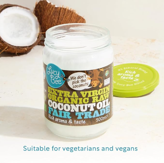 Lucy Bee Extra Virgin Raw Organic Coconut Oil (500ml) -  Multi Use