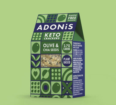 Adonis Keto Olive & Chia Seeds Crackers - 60g