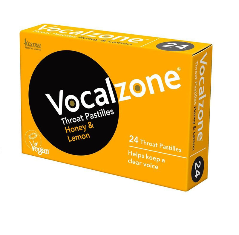Vocalzone Honey & Lemon Throat Pastilles - 24 Pastilles