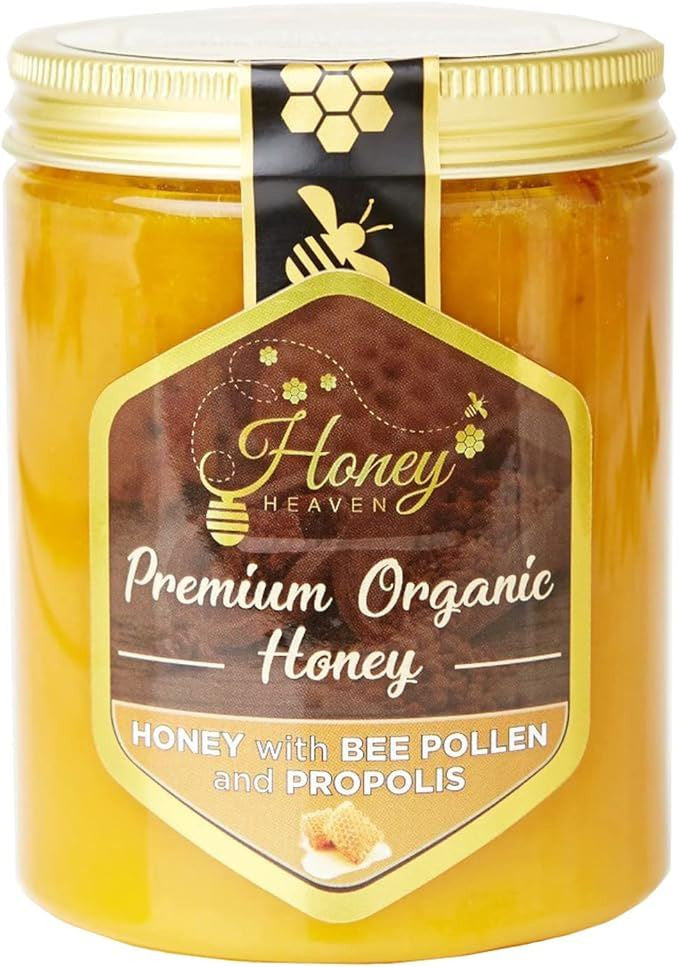 Honey Heaven Organic Honey with Bee Pollen Propolis Royal Jelly - 300g