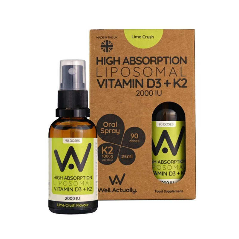 Well Actually Liposomal Vitamin D3+K2 2000IU Lime Crush Spray - 25ml