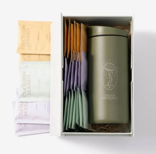 London Nootropics Gift Box Kahki MiiR Travel Cup + 18 Sachets - 1 Box