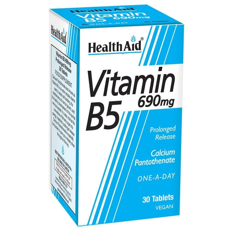 HealthAid Calcium Pantothenate (Vitamin B5) 750mg Prolonged Release - 30 Tablets