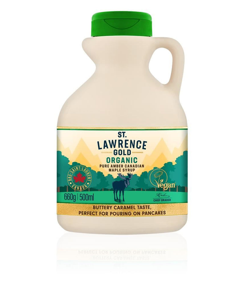 St Lawrence Gold Organic Pure Amber Canadian Maple Syrup - 500ml