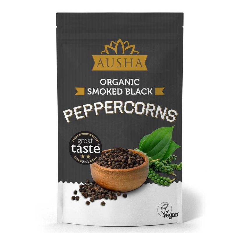 Ausha Organic Smoked Black Peppercorns - 100g