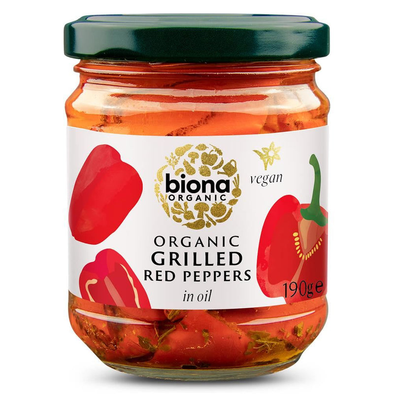 Biona Organic Grilled Red Peppers - 190g
