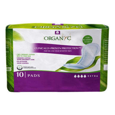 Organyc Light Incontinence Extra Pads - 10 Pads