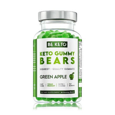 BeKeto Keto Gummy Bears Green Apple - 60 Gummies