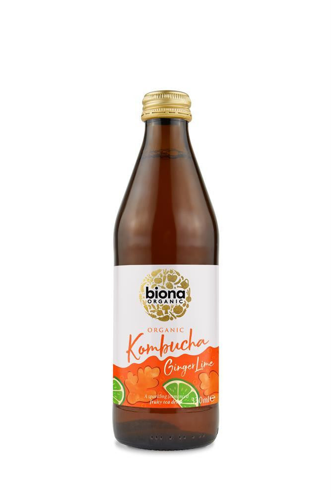 Biona Organic Ginger Lime Kombucha - 330ml (Pack of 2)