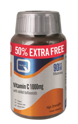 Quest Vitamin C 1000mg (Timed Release) 50% Extra Free - 60 + 30 Tablets