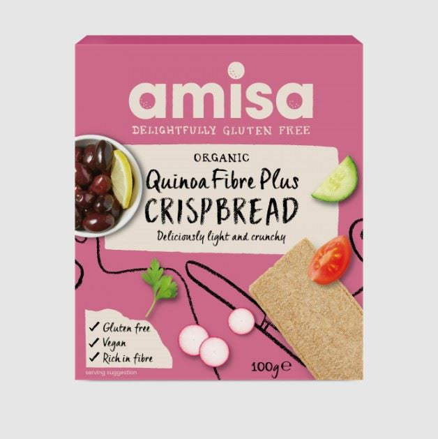 Amisa Gluten Free Quinoa Fibre Plus Crispbread Organic - 100g