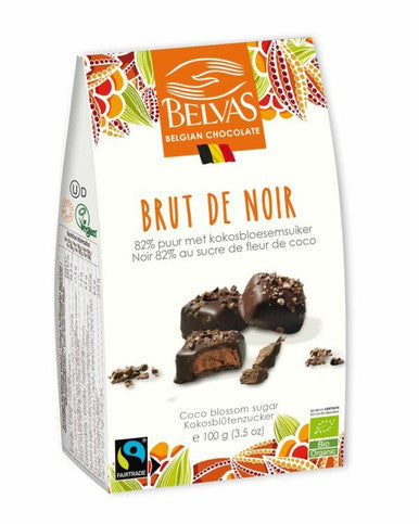 Belvas Organic Brut de Noir 82% with Coconut Blossom Sugar - 100g