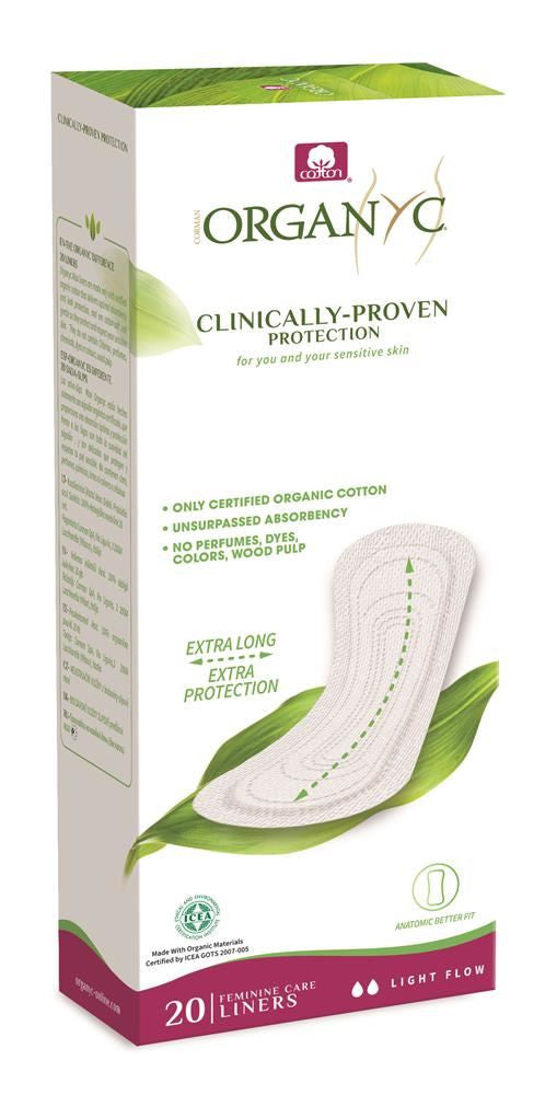 Organyc Extra Long Liners Light Flow - 20 Liners